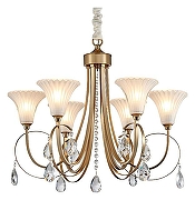 Люстра Newport 4820 4826/C цвет плафона/подвески Белый, Прозрачный, цвет арматуры Золото