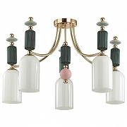 Люстра Odeon Light Candy 4861/5C цвет плафона/подвески Белый, цвет арматуры Золото