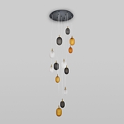 Люстра Eurosvet Pineapple 50266 дымчатый/прозрачный/янтарный цвет черный-1