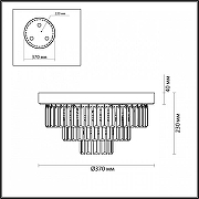 Люстра Lumion Zaha 5257/4C цвет плафона/подвески Прозрачный, цвет арматуры Латунь-4