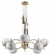 Люстра Odeon Light F1olent 5432/8 цвет плафона/подвески Бежевый, Белый, Серый, цвет арматуры Бронза-2