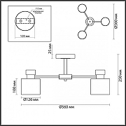 Люстра на штанге Lumion Comfi 5643/3C цвет бронза, черный-2
