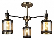 Люстра на штанге Escada Detroit 599/3P цвет плафона/подвески Янтарный, цвет арматуры Бронза, Черный