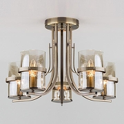 Люстра Eurosvet Coppa 60085/5 античная бронза цвет плафона/подвески Тонированный, цвет арматуры Бронза