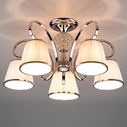 Люстра Eurosvet Tessa 60088/5 хром цвет плафона/подвески Белый, Прозрачный, цвет арматуры Хром-1