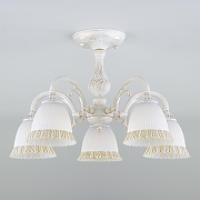 Люстра на штанге Eurosvet Campina 60107/5 белый с золотом цвет белый с золотой патиной-1