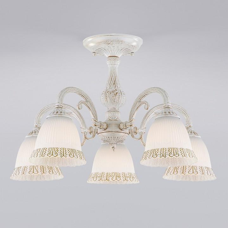 Люстра на штанге Eurosvet Camp1na 60107/5 белый с золотом 