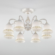 Люстра на штанге Eurosvet Campina 60107/8 белый с золотом цвет белый с золотой патиной-1