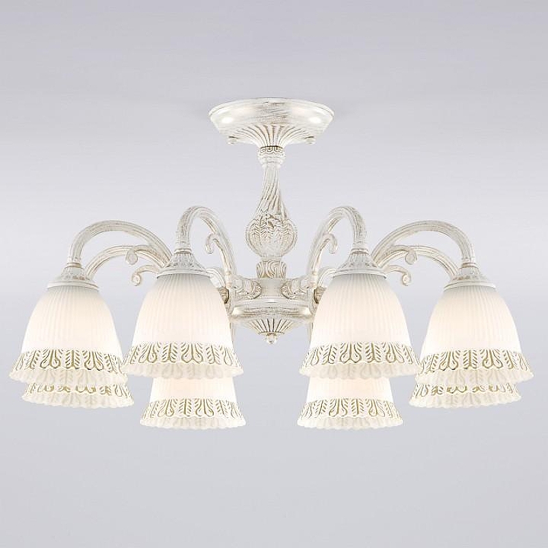 Люстра на штанге Eurosvet Camp1na 60107/8 белый с золотом 