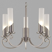 Люстра Eurosvet Banc1 60117/5 никель цвет плафона/подвески Белый, цвет арматуры Никель