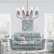 Люстра Eurosvet Banc1 60117/8 никель цвет плафона/подвески Белый, цвет арматуры Никель-4