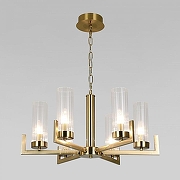 Люстра Eurosvet Argan1e 60133/6 латунь цвет плафона/подвески Прозрачный, цвет арматуры Латунь-1