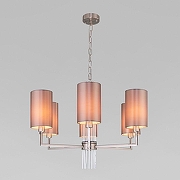 Люстра Eurosvet Soff1o 60134/6 никель цвет плафона/подвески Бежевый, цвет арматуры Прозрачный, Никель-1