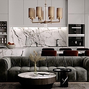 Люстра Eurosvet Soff1o 60134/6 никель цвет плафона/подвески Бежевый, цвет арматуры Прозрачный, Никель-4