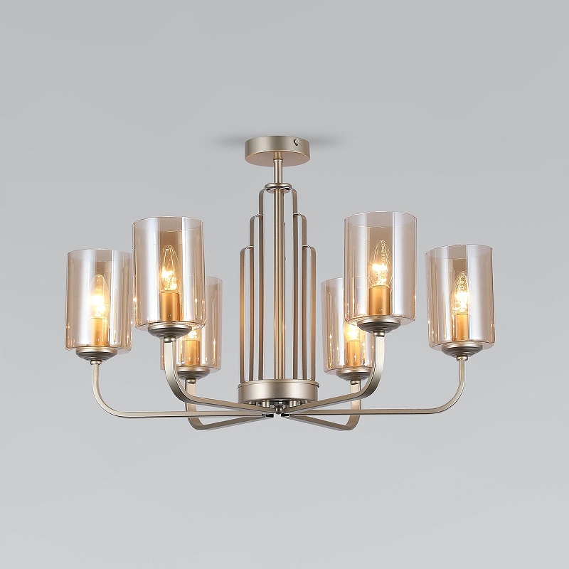 Люстра на штанге Eurosvet Defi 60138/6 золото перламутровое 