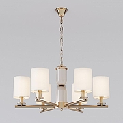 Люстра Eurosvet Caprera 60146/6 латунь цвет плафона/подвески Бежевый, цвет арматуры Бежевый, Латунь-1