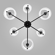 Люстра на штанге Eurosvet Notturno 60162/6 черный цвет черный-1