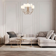 Люстра Eurosvet Abbey 60164/10 латунь цвет плафона/подвески Белый, цвет арматуры Латунь-2