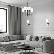 Люстра Eurosvet Abbey 60164/6 черный цвет плафона/подвески Белый, цвет арматуры Черный-2