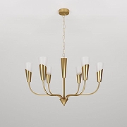 Люстра Eurosvet Rhyton 60167/6 латунь цвет плафона/подвески Белый, цвет арматуры Латунь-3