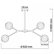 Люстра на штанге DeMarkt Гамбург 22 605016206 цвет плафона/подвески Золото, цвет арматуры Бронза-11