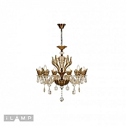 Люстра iLamp Asia 61078-6 BR цвет плафона/подвески Янтарный, цвет арматуры Бронза, Янтарный-1