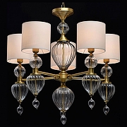 Люстра Chiaro Оделия 1 619011305 цвет плафона/подвески Белый, цвет арматуры Латунь, Прозрачный-2