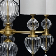 Люстра Chiaro Оделия 1 619011305 цвет плафона/подвески Белый, цвет арматуры Латунь, Прозрачный-6