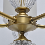 Люстра Chiaro Оделия 1 619011305 цвет плафона/подвески Белый, цвет арматуры Латунь, Прозрачный-10