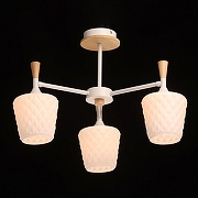 Люстра на штанге De City Дэла 6 635015003 цвет плафона/подвески Белый, цвет арматуры Белый, Коричневый-1