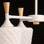 Люстра на штанге De City Дэла 6 635015003 цвет плафона/подвески Белый, цвет арматуры Белый, Коричневый-5