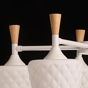 Люстра на штанге De City Дэла 6 635015105 цвет плафона/подвески Белый, цвет арматуры Белый, Коричневый-5