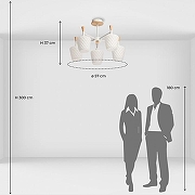 Люстра на штанге De City Дэла 6 635015105 цвет плафона/подвески Белый, цвет арматуры Белый, Коричневый-9