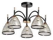 Люстра на штанге De City Dela 38 635015405 цвет плафона/подвески Золото, Черный, цвет арматуры Золото, Черный