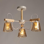 Люстра на штанге De City Дэла 16 635018303 цвет плафона/подвески Золото, цвет арматуры Белый, Коричневый-1