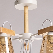 Люстра на штанге De City Дэла 16 635018405 цвет плафона/подвески Золото, цвет арматуры Белый, Коричневый-6