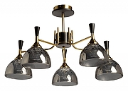 Люстра на штанге De City Дэла 25 635019605 цвет плафона/подвески Дымчатый, цвет арматуры Бронза, Черный