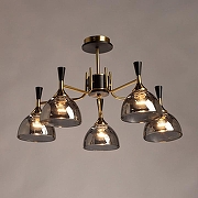 Люстра на штанге De City Дэла 25 635019605 цвет плафона/подвески Дымчатый, цвет арматуры Бронза, Черный-1