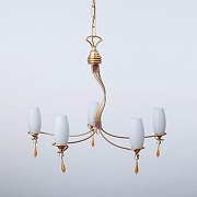 Люстра Doge Luce 6437 6437/5.32 цвет плафона/подвески Белый, Янтарный, цвет арматуры Золото-1