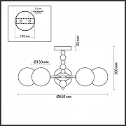 Люстра на штанге Lumion Sunday 6526/5C цвет белый, голубой, черный-1