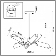Люстра на штанге Lumion Georgia 6537/6C цвет плафона/подвески Прозрачный, цвет арматуры Золото-1