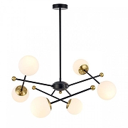 Люстра на штанге Lumion Melody 6581/6 цвет плафона/подвески Белый, цвет арматуры Золото, Черный-1