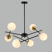 Люстра на штанге Lumion Melody 6581/6 цвет плафона/подвески Белый, цвет арматуры Золото, Черный-2
