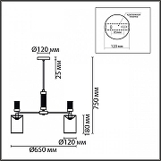 Люстра на штанге Lumion Arnika 6585/5 цвет хром-6