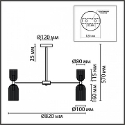 Люстра на штанге Lumion Kassia 6586/16 цвет золото-5