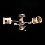 Люстра на штанге De City Тетро 35 673018703 цвет плафона/подвески Белый, Дымчатый, цвет арматуры Коричневый, Серый-1