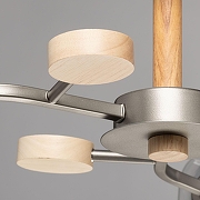 Люстра на штанге De City Тетро 35 673018703 цвет плафона/подвески Белый, Дымчатый, цвет арматуры Коричневый, Серый-6