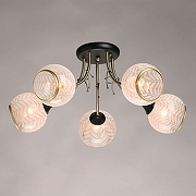 Люстра De City Грация 20 677014505 цвет плафона/подвески Белый, Прозрачный, цвет арматуры Латунь, Черный-1