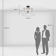 Люстра De City Грация 20 677014505 цвет плафона/подвески Белый, Прозрачный, цвет арматуры Латунь, Черный-7