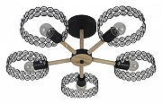 Люстра на штанге Escada Banjo 679/5P Black цвет плафона/подвески Прозрачный, цвет арматуры Коричневый, Черный